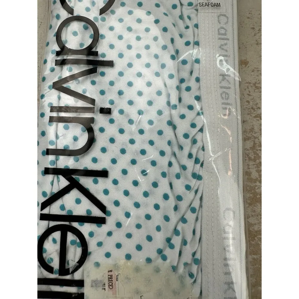 Vintage Calvin Klein Men’s Hip Brief Large 36-38 Seafoam Polka Dot NOS